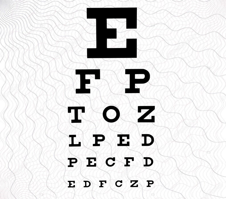 Eye Test Chart SVG Eye Exam Clipart Vision Test Cut Files Etsy