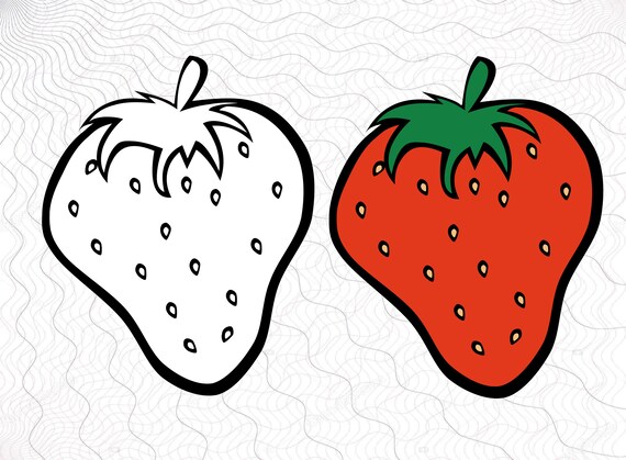 Download Strawberry Outline Svg Monochrome Strawberry Clipart Cut Etsy