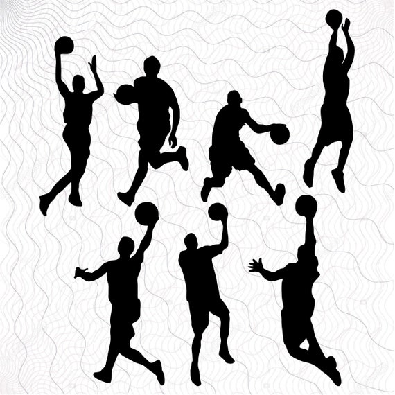 Download Basketball Players Silhouettes Svg Bundle Clipart Basketball Etsy