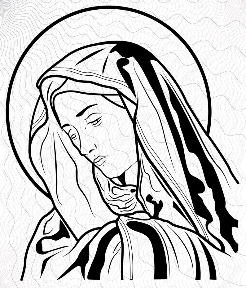Download Svg Mother Mary Clipart Mary Mother Of Jesus Vector Virgin Mary Svg Cut Files For Silhouette Virgin Mary Files For Cricut Dxf Png Eps Clip Art Art Collectibles