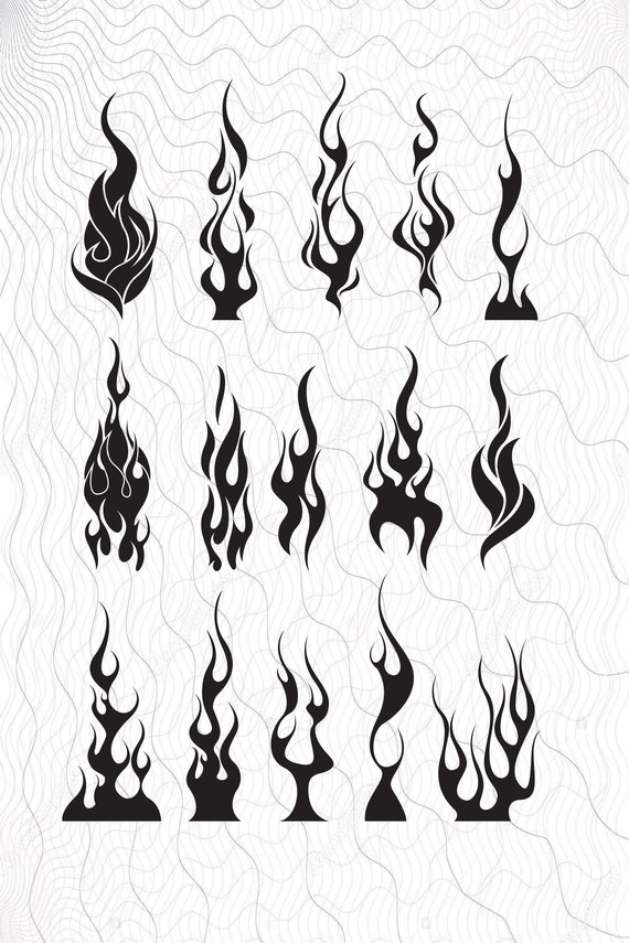 Download Flames Svg Bundle Clipart Flames Cut Files For Silhouette Etsy