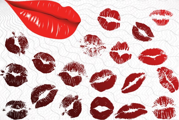 Download Red Lips Svg Bundle Kiss Clipart Red Lipstick Cut Files For Etsy