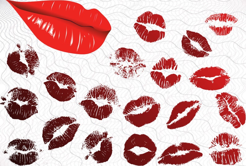 Download Red Lips Svg Bundle Kiss Clipart Red Lipstick Cut Files For Etsy