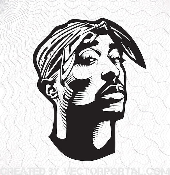 Download Tupac Shakur Portrait Svg Clipart Tupac Shakur Portrait Cut Etsy
