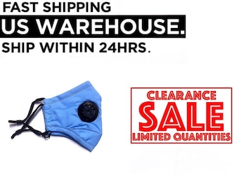 Boys Blue Face Mask With Adjustable Vents, Respirator Mask, Mask With Valve