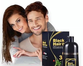 Hair Dye Shampoo Men & Women Instant Hair Color Shampoo for Gray Hair- 100% Gray Coverage - Herbal Ingredients 3 in 1 Hair Dye shampoo 500ml