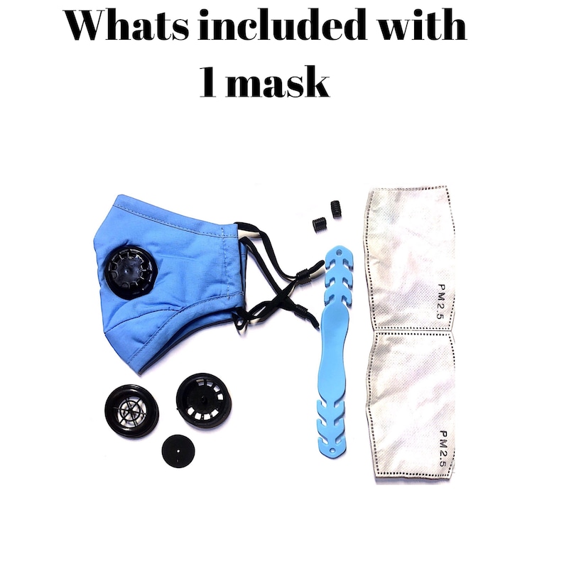 Kids Face Mask Breathable Vent Valve Mask With Filter Pocket Etsy