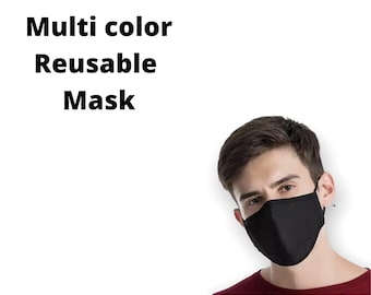 Reusable Face Mask with Nose Wire Filter Pocket Adjustable Ear Loops Protective Eco Friendly Soft Cotton multi Layers Handmade Face Masks