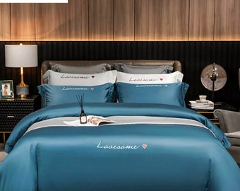 4 piece premium Duvet cover set premium ultra soft queen-size  100% Cotten