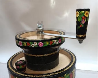 Hand mill for grinding grain, whole grain bread Gift version