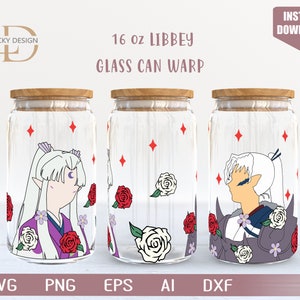 Cartoon Svg 16 Oz Glass Can Warp libbey / Anime /Gioco SVG / Archon / Beer Glass Wrap / Svg Dxf File di download digitale per Cricut
