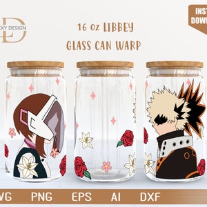 couple Cartoon character 16 Oz Glass Can Warp libbey | Anime Svg |Game SVG | Archon | Beer Glass  Wrap | Svg Dxf Digital Download  File