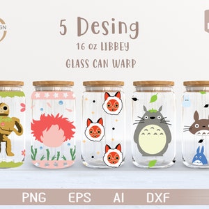 Anime 3 Svg / BHA Manga bundle 1 16 Oz Glass Can Warp libbey / Cartone animato giapponese SVG / Avvolgimento bicchiere di birra / Svg Dxf Scarica file per Cricut