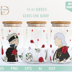Anime Svg / Personaggio dei cartoni animati 16 Oz Glass Can Warp libbey / Gioco SVG / Archon / Beer Glass Wrap / Svg Dxf Digital Download File per Cricut