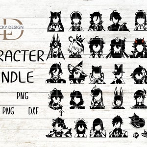 Character bundle 16 Oz Glass Can Warp libbey | Anime Svg |Game SVG | Archon | Beer Glass  Wrap | Svg Dxf Digital Download  File for Cricut