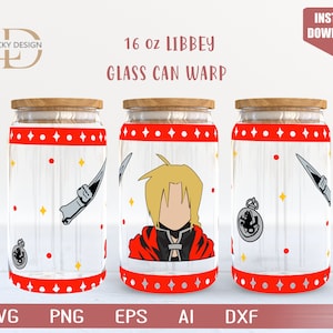 Personnage de dessin animé, boîte en verre de 16 oz déformée | Anime SVG | Jeu SVG | Archonte | Emballage de verre à bière | Fichier de téléchargement numérique Svg Dxf pour Cricut