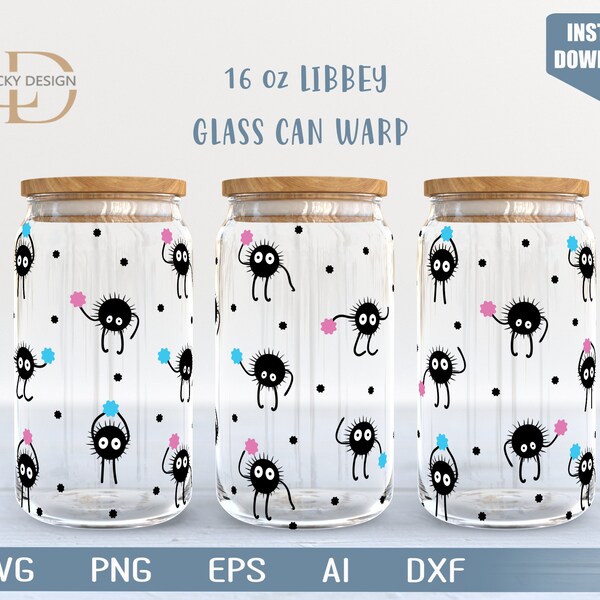 Cartoon character 16 Oz Glass Can Warp libbey | Anime Svg |Game SVG | Archon | Beer Glass  Wrap | Svg Dxf Digital Download  File for Cricut