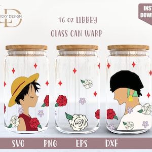 Personnage de dessin animé svg 16 Oz Glass Can Warp libbey | Anime SVG | Jeu SVG | Archonte | Emballage de verre à bière | Téléchargement numérique SVG Dxf