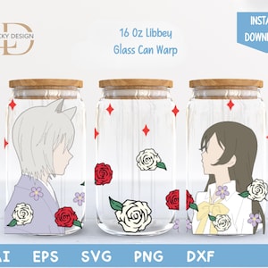svg Cartoon character 16 Oz Glass Can Warp libbey | Anime Svg |Game SVG | Beer Glass  Wrap | Svg Dxf Digital Download  File for Cricut