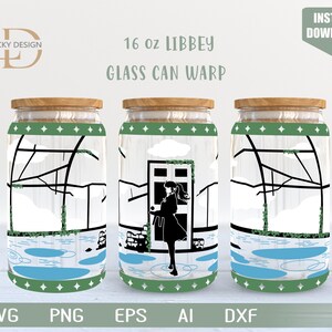 Anime Manga 16 Oz Glasdose Warp libbey | Anime Zeichen | Japanische Karikatur SVG | Bierglas Wrap | Dxf Digital Download |