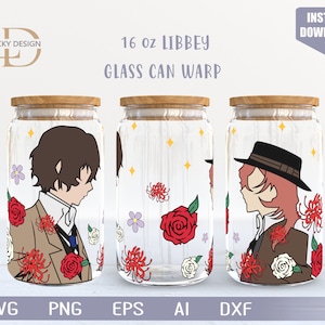 Zeichentrickfigur 16 Oz Glass Can Warp libbey | Anime SVG | Archon | Bierglas Wrap | SVG, Dxf Digital Download Datei für Cricut