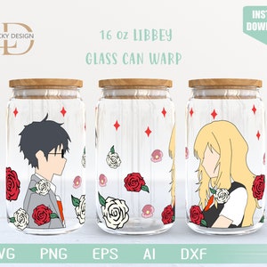 Anime Svg / Personaggio dei cartoni animati 16 Oz Glass Can Warp libbey / Gioco SVG / Archon / Beer Glass Wrap / Svg Dxf Digital Download File per Cricut