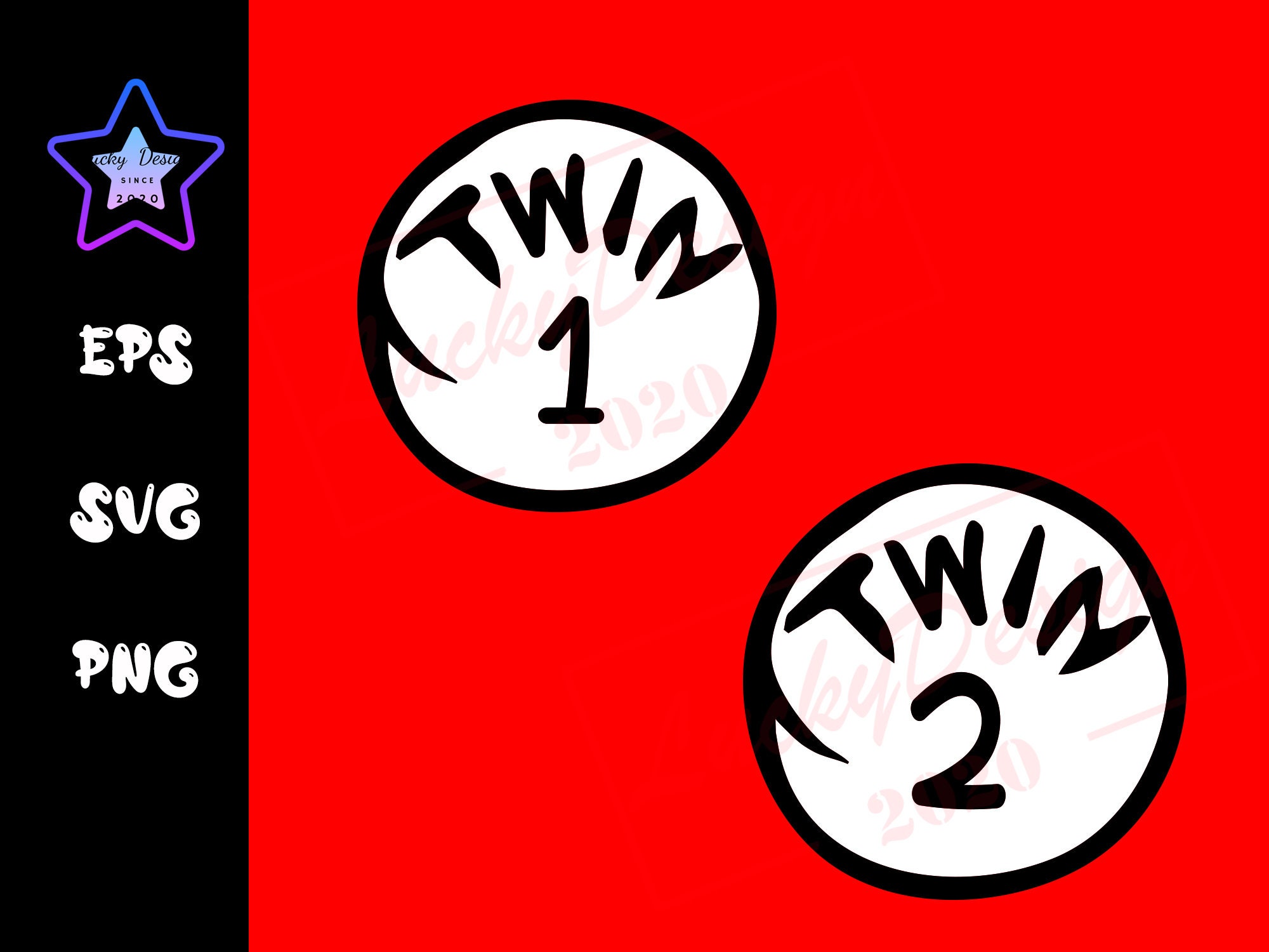 Twin1 y Twin2 Seuss svg Twins SVG descarga de archivos Twin | Etsy