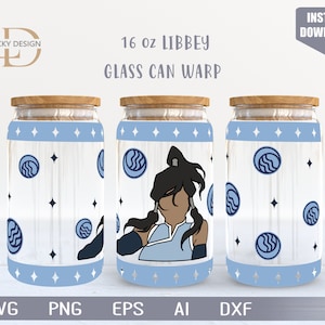 Personaggio dei cartoni animati in formato SVG 16 Oz Glass Can Warp libbey / Anime Svg / Gioco SVG / 2design / Involucro di bicchiere di birra / File di download digitale per Cricut