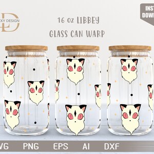 Cartoon Charakter 16 Unze Glasdose Warp libbey | Anime SVG | Archon | Bierglas Wrap | SVG, Dxf Digital Download Datei für Cricut