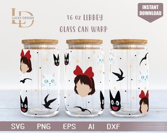 Cartoon svg 16 Oz Glass Can Warp libbey | Anime Svg |Game SVG | Beer Glass  Wrap | Svg Dxf Digital Download  File for Cricut