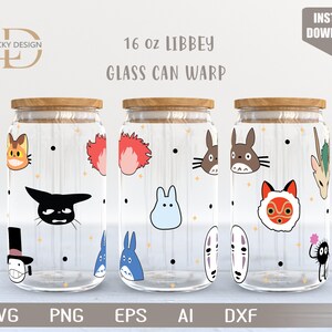 Cartoon svg 16 Oz Glass Can Warp libbey | Anime Svg |Game SVG | Beer Glass  Wrap | Svg Dxf Digital Download  File for Cricut