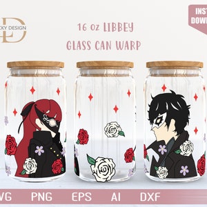 Cartoon Svg 16 Oz Glass Can Warp libbey / Anime /Gioco SVG / Archon / Beer Glass Wrap / Svg Dxf File di download digitale per Cricut