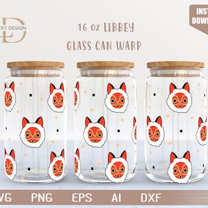 Cartoon 16 Oz Glass Can Warp libbey | Anime Svg |Game SVG | Archon | Beer Glass  Wrap | Svg Dxf Digital Download  File for Cricut