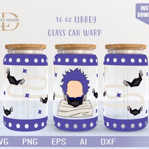 personaggio Svg 16 Oz Glass Can Warp libbey / Anime /Gioco SVG / Archon / Beer Glass Wrap / Svg Dxf Digital Download File per Cricut
