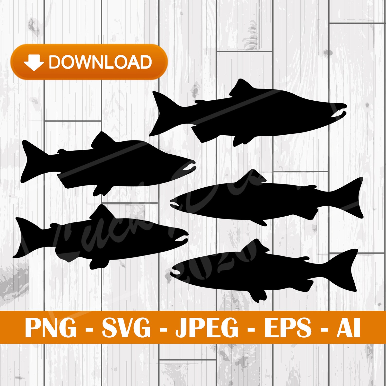 Salmon SvgSalmon Fish StencilFish SvgSalmon | Etsy
