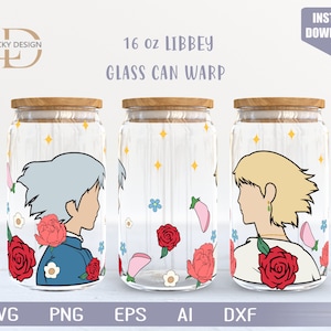 Cartoon Svg 16 Oz Glass Can Warp libbey | Anime  |Game SVG | Archon | Beer Glass  Wrap | Svg Dxf Digital Download  File for Cricut
