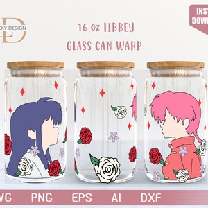Personaggio dei cartoni animati Svg 16 Oz Glass Can Warp libbey / Anime /Gioco SVG / Archon / Beer Glass Wrap / Svg Dxf Digital Download File per Cricut