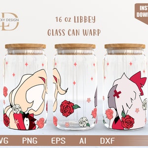 paar Zeichentrickfigur svg 16 Unze Glasdose Warp libbey| Anime SVG | Bierglas Wrap | SVG, Dxf Digital Download Datei für Cricut