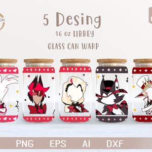 Anime hotel Svg / Manga bundle 1 16 Oz Glass Can Warp libbey / Cartone animato giapponese SVG / Avvolgimento bicchiere di birra / Svg Dxf Scarica file per Cricut