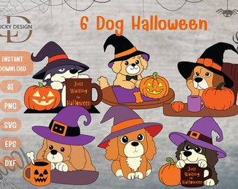 Uroczy pies halloween Bundle Svg | czekanie na halloween Svg | Uroczy pies halloween Cricut | Kocham psy halloween bundle | bundle Dog svg