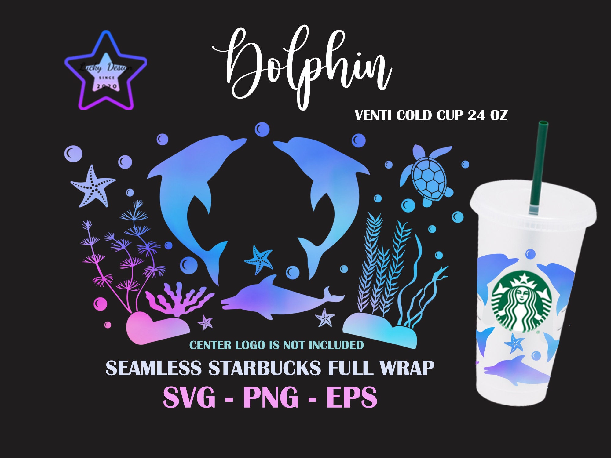 Overlap And Fragmented Files Divided By layers Digital Download Dolphins Starbucks Svg Files For Cricut Starfish Svg Cricut File