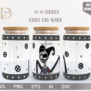 Cartoon svg character 16 Oz Glass Can Warp libbey | Anime Svg | Game SVG | 2design | Beer Glass  Wrap | Digital Download File for Cricut