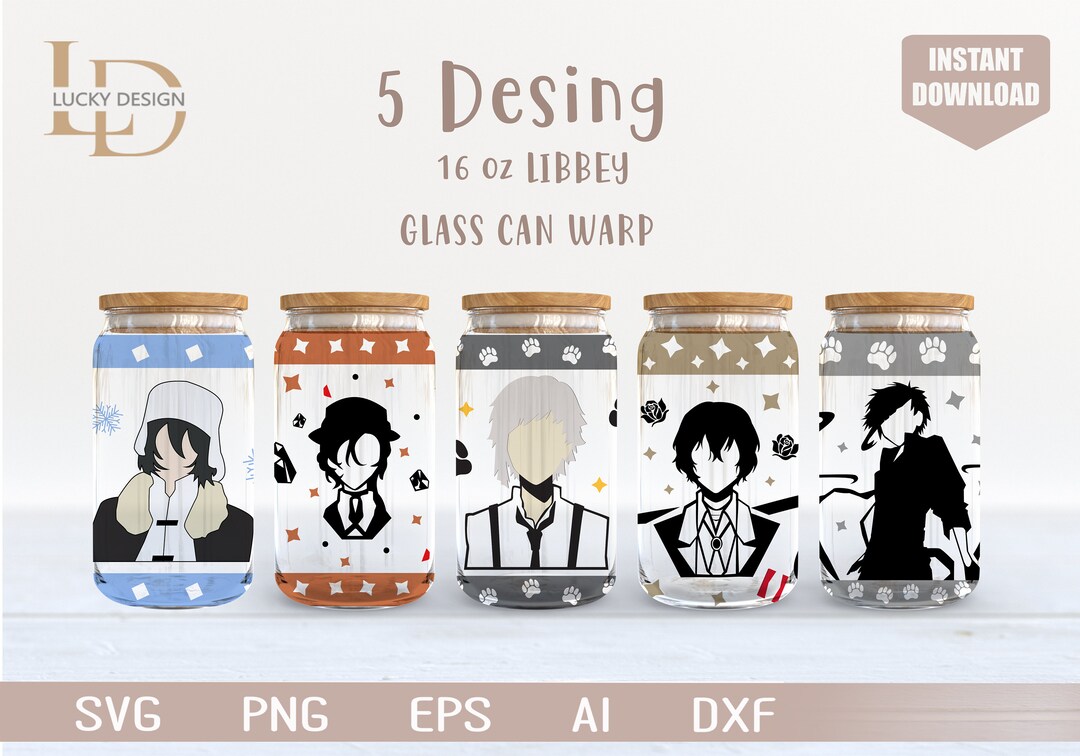 Anime BSD Svg | Manga Bundle 1 16 Oz Glass Can Warp Libbey | Japanese ...