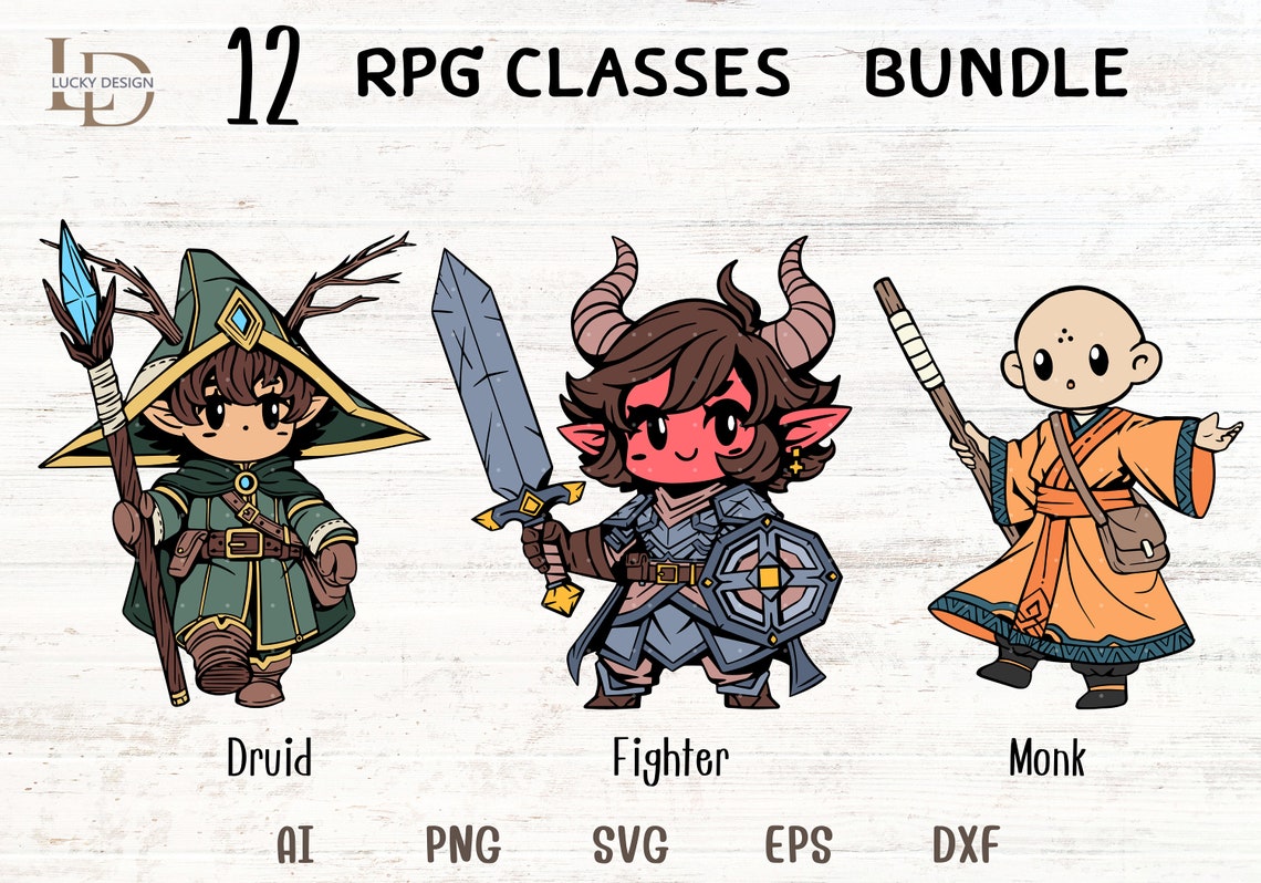 Dnd 12 RPG Classes Bundle Svg | Snowman Svg | DND Classes Svg | RPG ...