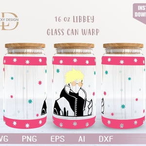 Anime Svg / Personaggio dei cartoni animati 16 Oz Glass Can Warp libbey / Gioco SVG / Archon / Beer Glass Wrap / Svg Dxf Digital Download File per Cricut
