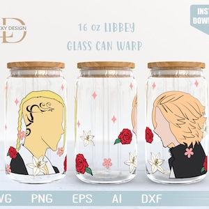 personaggio Svg 16 Oz Glass Can Warp libbey / Anime /Gioco SVG / Archon / Beer Glass Wrap / Svg Dxf Digital Download File per Cricut