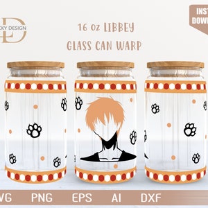 Anime Svg | FB Cartoon character 16 Oz Glass Can Warp libbey | Game SVG | BeerGlass  Wrap | Svg Dxf Digital Download  File for Cricut