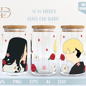 Karikatur-Svg 16 Unzen Glasdose Warp libbey | Anime |Spiel SVG | Archon | Bierglas Wrap | SVG, Dxf Digital Download Datei für Cricut