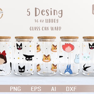 Anime 2 Svg / BHA Manga bundle 1 16 Oz Glass Can Warp libbey / Cartone animato giapponese SVG / Avvolgimento bicchiere di birra / Svg Dxf Scarica file per Cricut