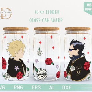 Anime Svg / Personaggio dei cartoni animati 16 Oz Glass Can Warp libbey / Gioco SVG / Archon / Beer Glass Wrap / Svg Dxf Digital Download File per Cricut